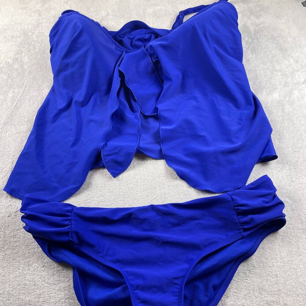 womens royal blue 2 piece bathing suit.